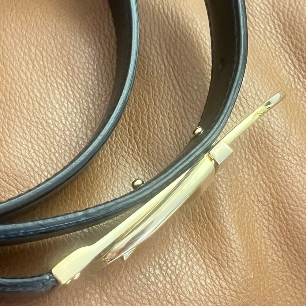 GUCCI Horsebit Leather Belt with Chunky Glossy Goldtone Buckle